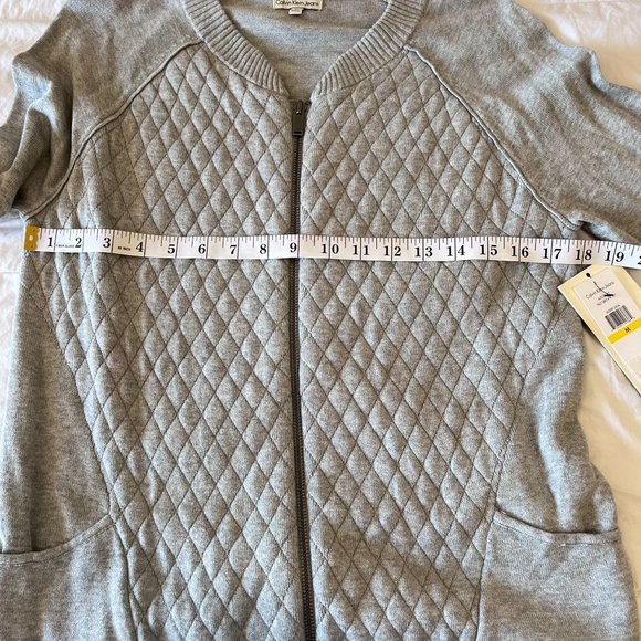 Calvin Klein Gray Diamond Quilted Bomber Jacket size M, NWT - Picture 6 of 13